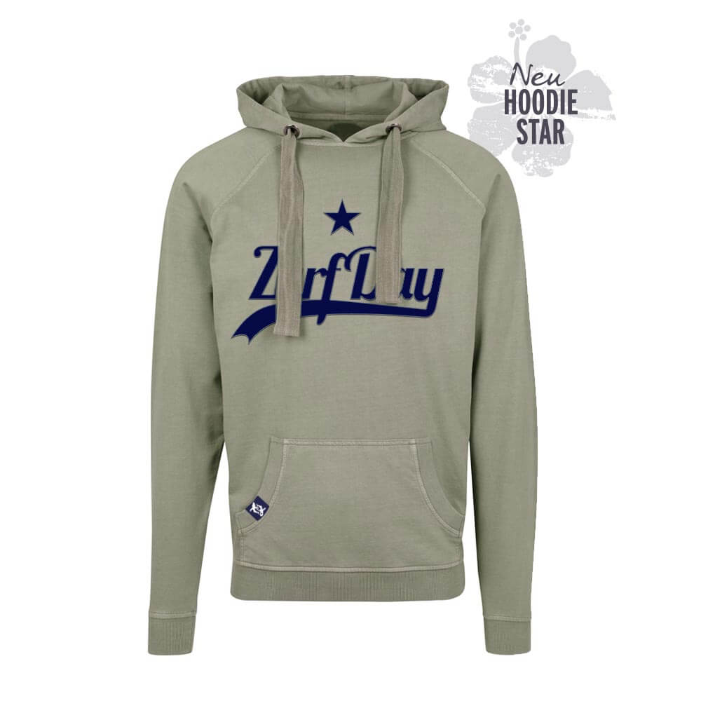 Hoodie_Star-olive toller leichter Hoddie, der Used Look hat einiges für sich: Die spezielle Waschung macht den Stoff weich und angenehm zu tragen
