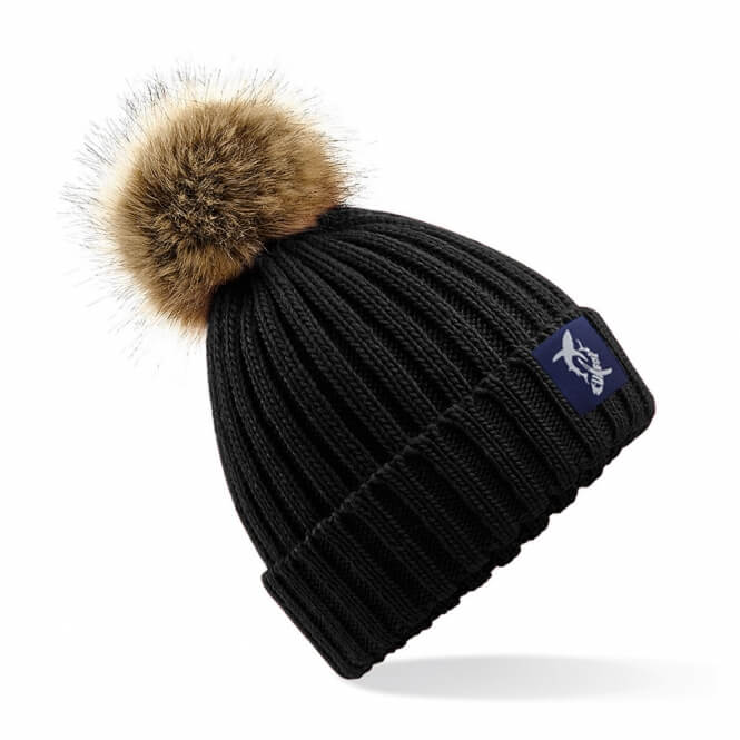 Bommel Beanie, Schwarz-0 Bommel Beanie, Schwarz-0